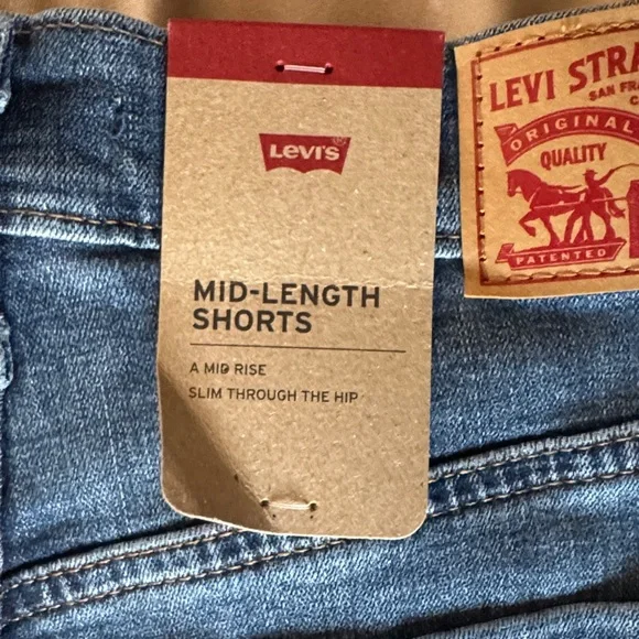 Levi's Blue Denim Shorts with Rolled Hem - Picture 5 of 5